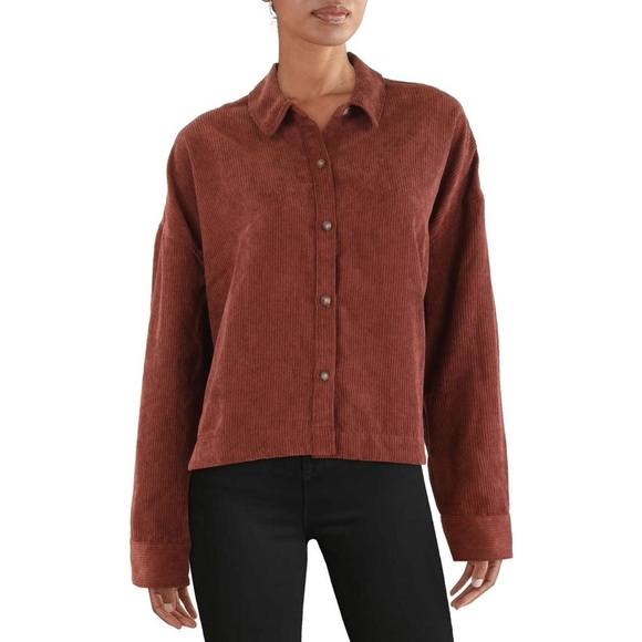 Madewell Corduroy Button Down Shirt XL Dusty Redwood Brown - Picture 11 of 12